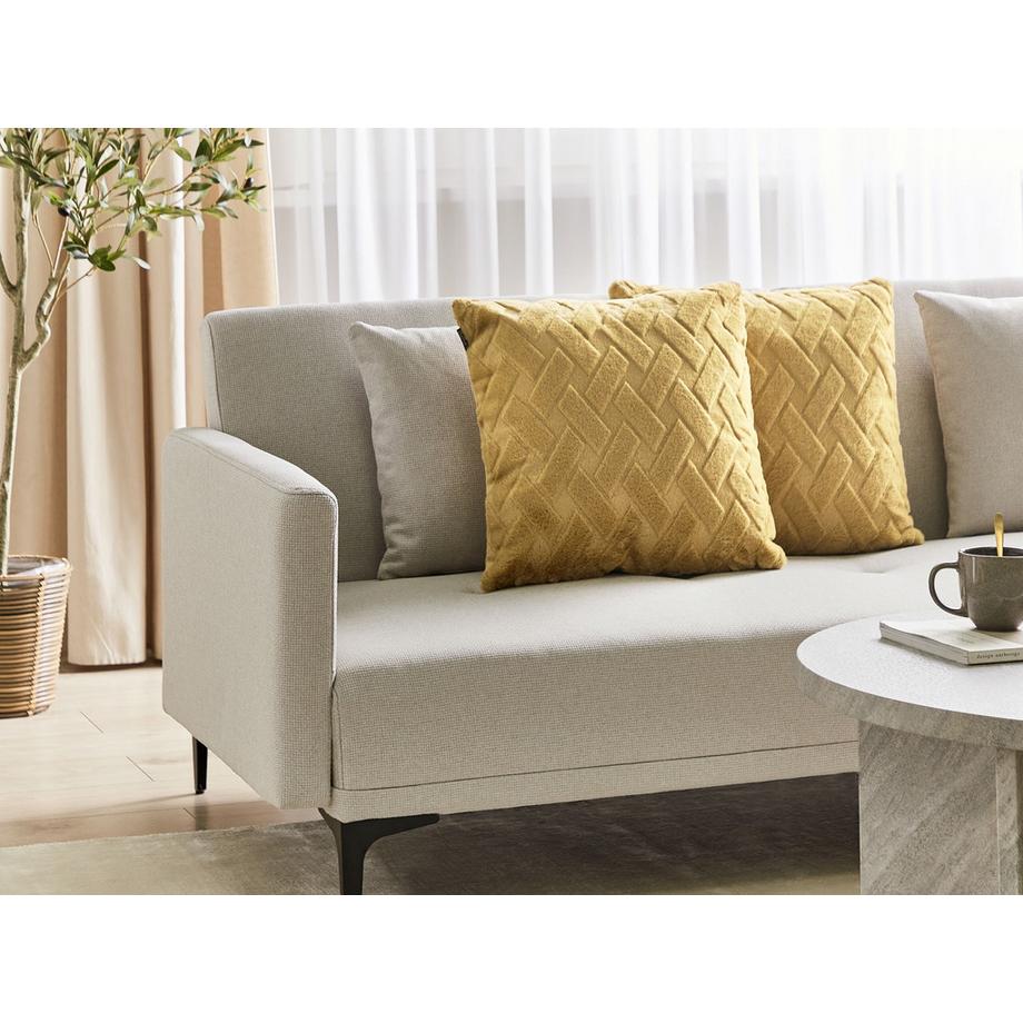 Beliani Lot de 2 coussins décoratifs en Fourrure synthétique Traditionnel SITAPUR  