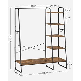 Pricenet Tringle à vêtements polyvalente avec étagères, crochets et rangement pour chaussures  