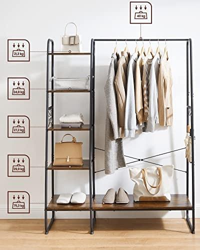 Pricenet Tringle à vêtements polyvalente avec étagères, crochets et rangement pour chaussures  