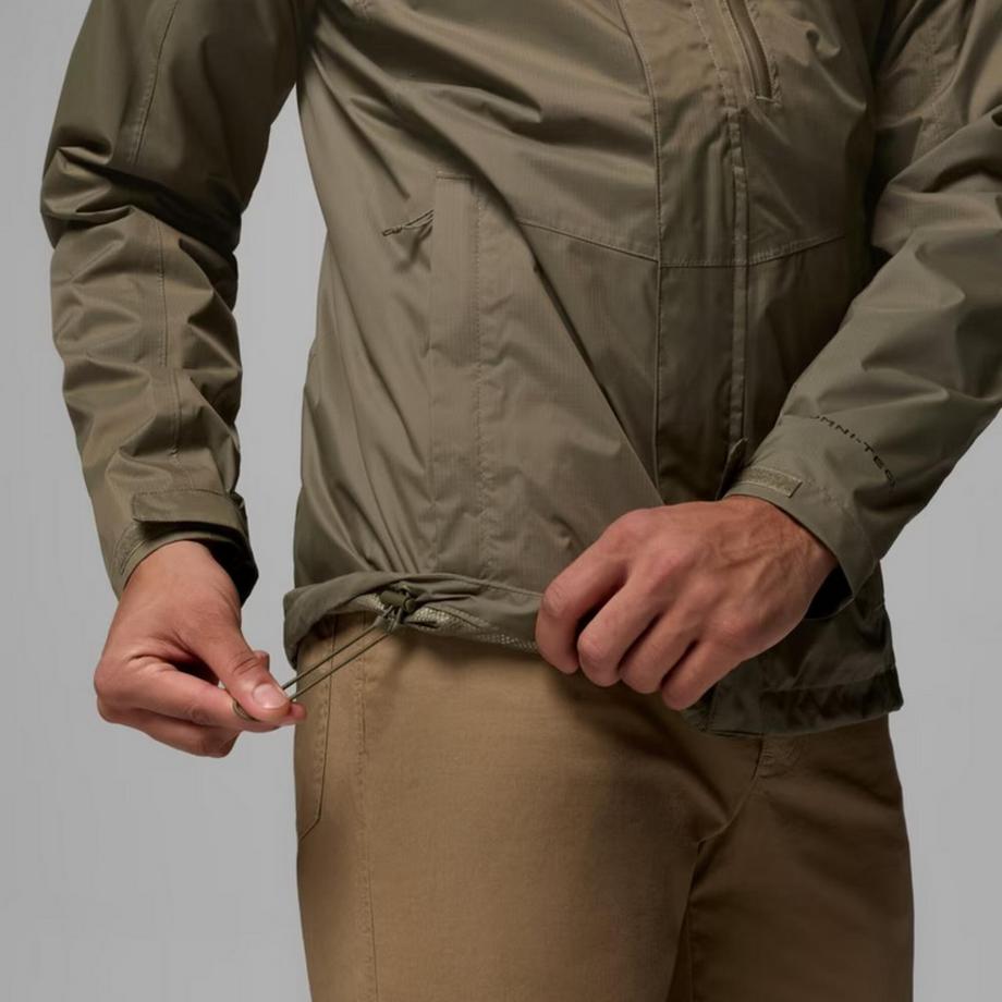DECATHLON  Wasserdichte Jacke mit Kapuze Columbia für Männer Stone Green 