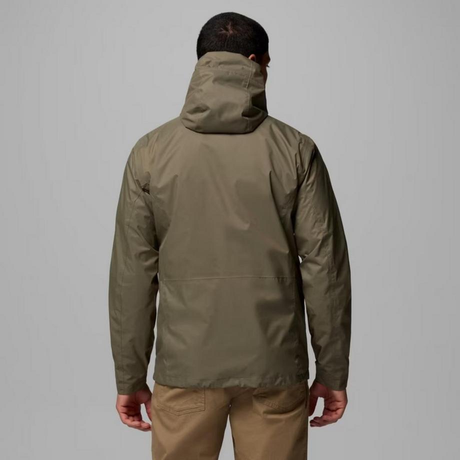 DECATHLON  Wasserdichte Jacke mit Kapuze Columbia für Männer Stone Green 