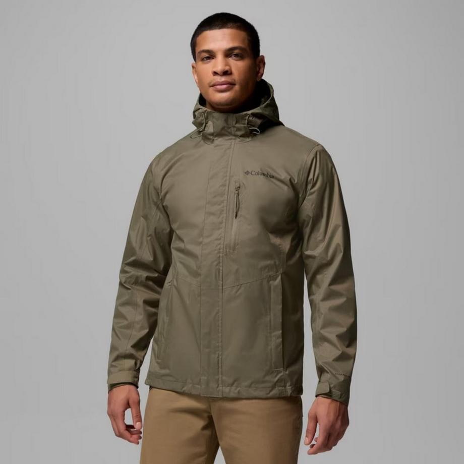 DECATHLON  Wasserdichte Jacke mit Kapuze Columbia für Männer Stone Green 