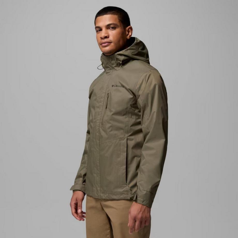 DECATHLON  Wasserdichte Jacke mit Kapuze Columbia für Männer Stone Green 