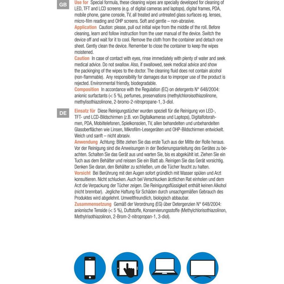 Peach  feuchte Reinigungstücher 