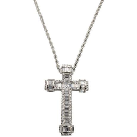 HEBE JEWELS  Chaîne croix en zirconium, HIP-HOP-STYLE 