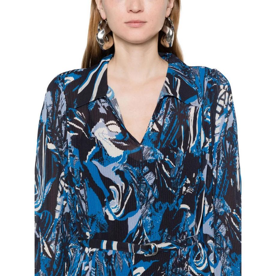 BOSS  Robe Chemisier Milongue Motiftyle Plissé Daplisa 