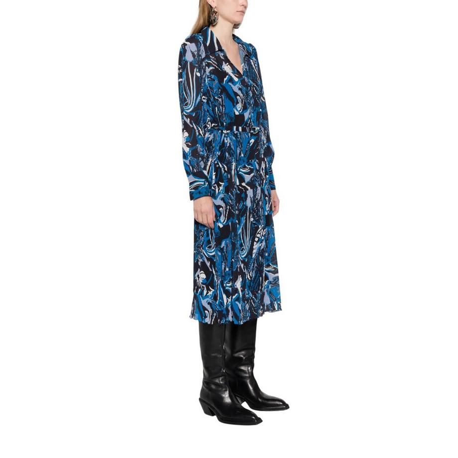BOSS  Robe Chemisier Milongue Motiftyle Plissé Daplisa 