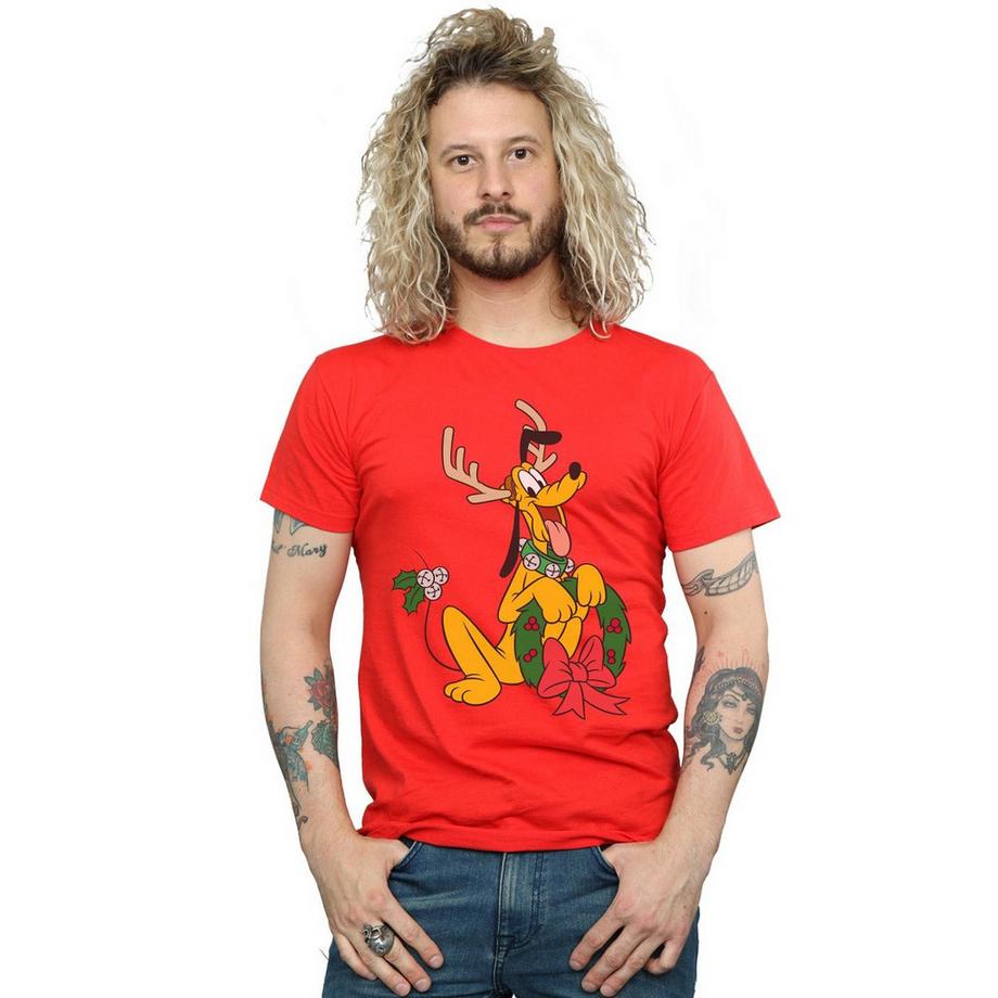 Disney Pluto T-Shirt Corna di Renna Natalizie  