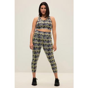 Collant de sport, taille haute, motif imprimé, longueur aux chevilles, poche latérale
