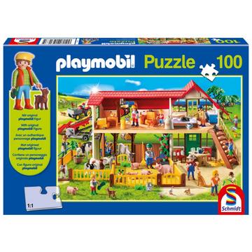 Puzzle Bauernhof inkl. Playmobil-Figur (100Teile)