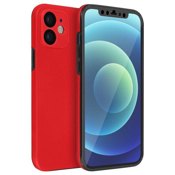 Avizar  Coque iPhone 12 Mini Intégrale Rouge 