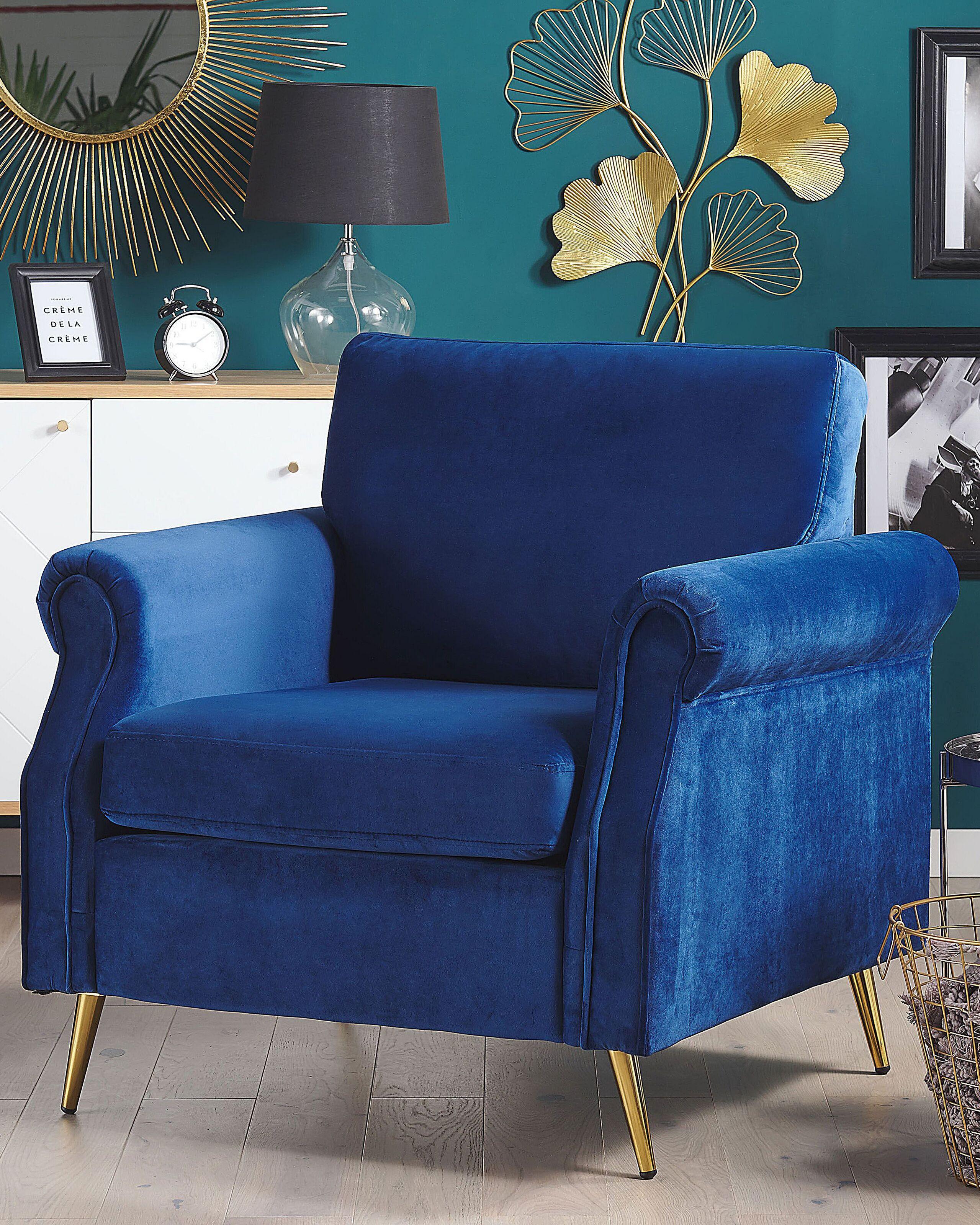 Beliani Fauteuil en Velours Glamour VIETAS  