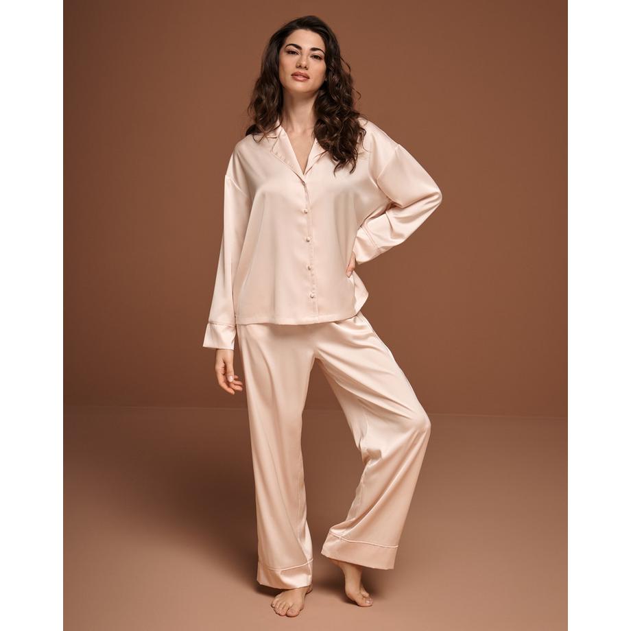 La Vie En Rose Chemisier manches longues en satin  