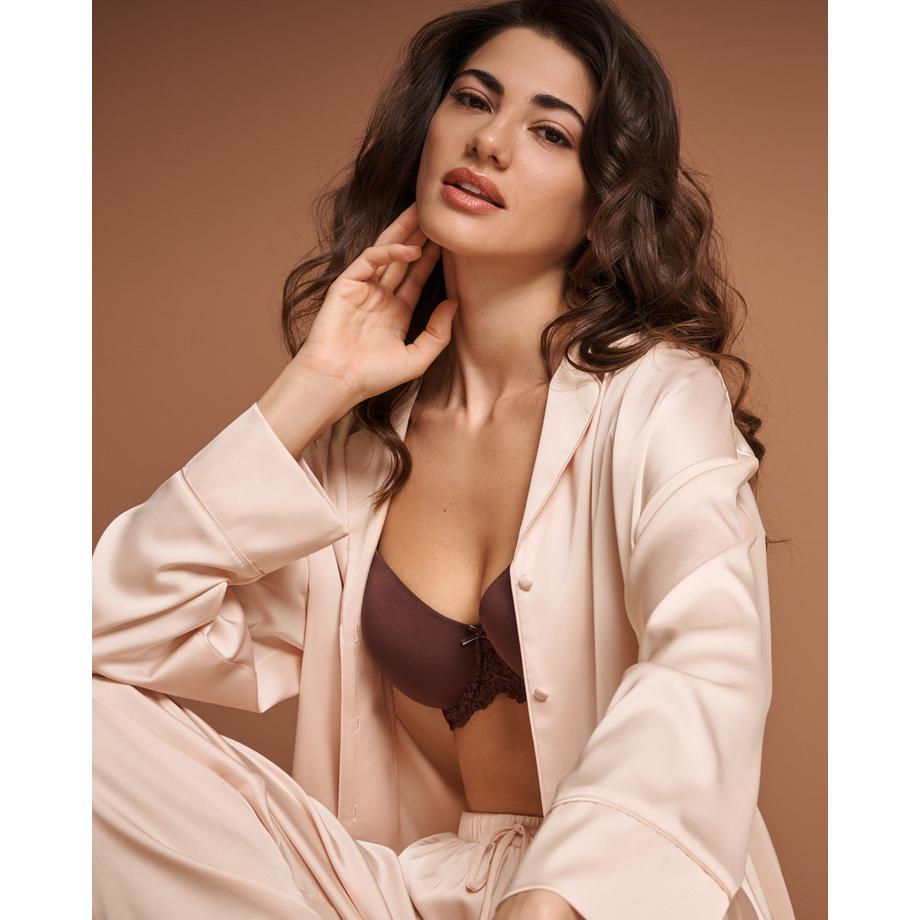 La Vie En Rose Chemisier manches longues en satin  