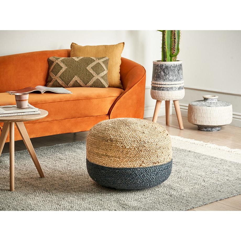 Beliani Pouf en Jute Boho DUKI  