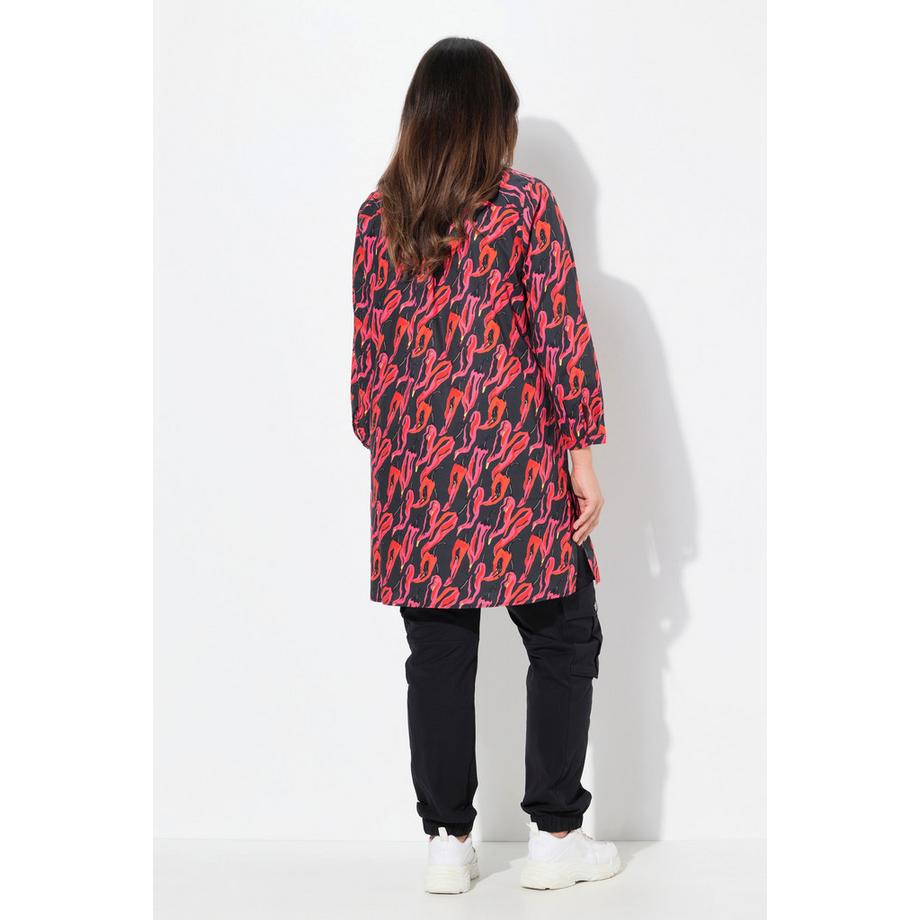 Ulla Popken Longbluse Peperoni Hemdkragen Langarm  