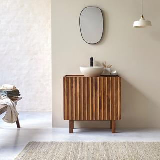 Tikamoon Mobile per il bagno in legno di mango da 80 cm Milo  