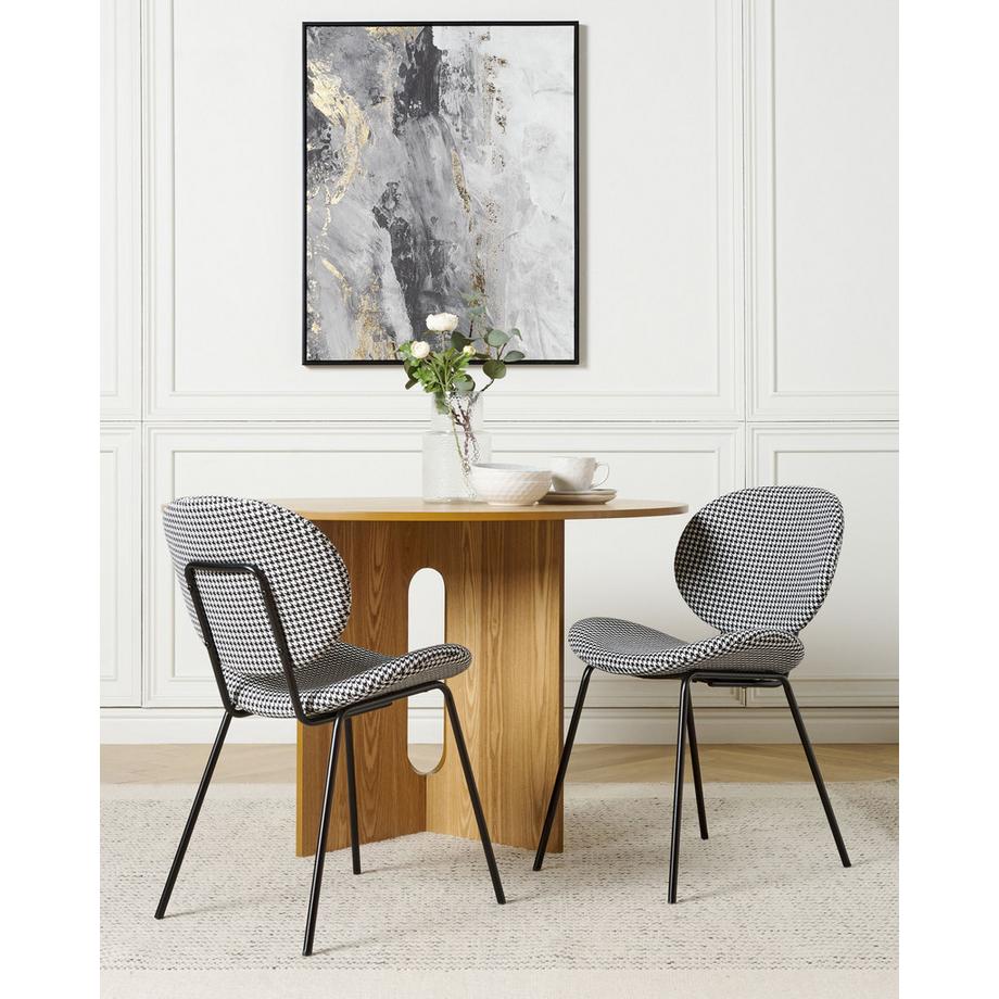 Beliani Lot de 2 chaises de salle à manger en Tissu Traditionnel LUANA  