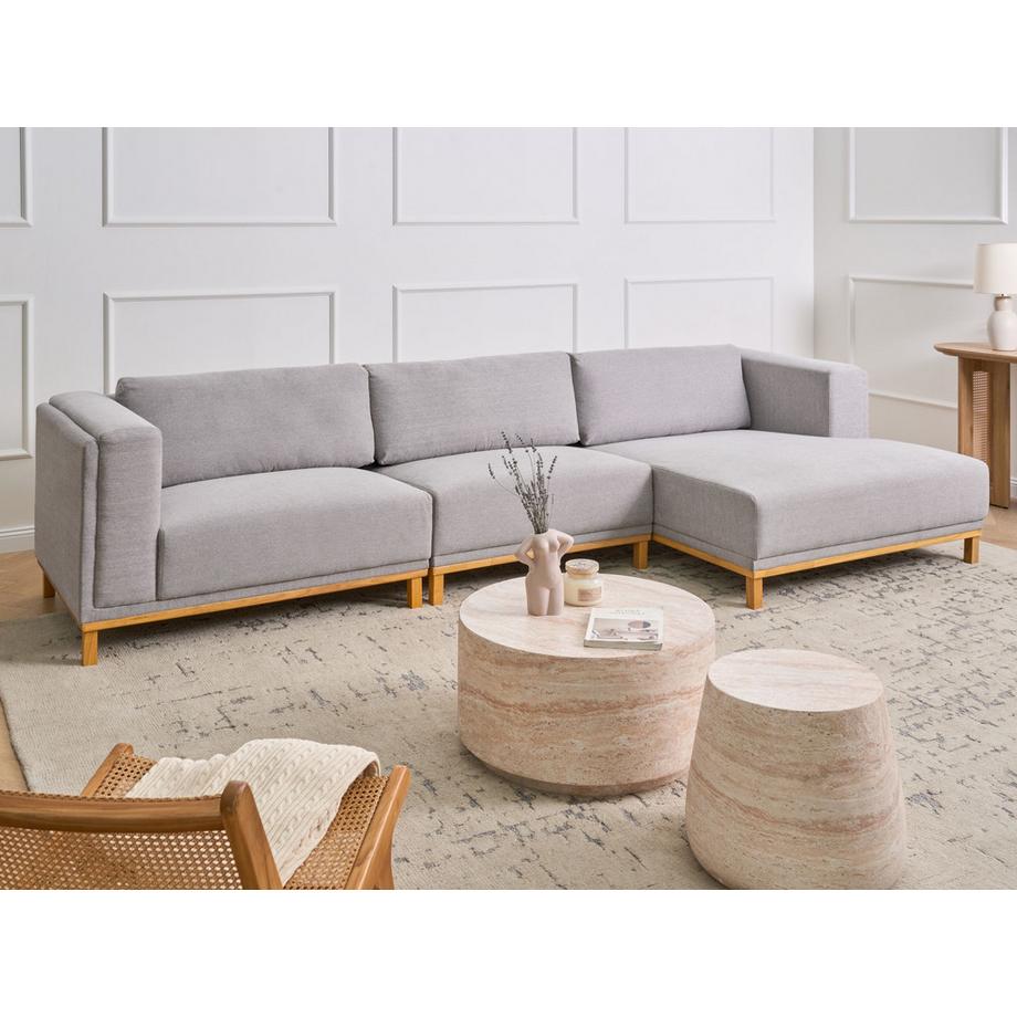 Beliani Canapé d'angle en Tissu  VENG  