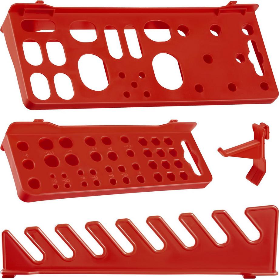 Tectake Kleinteilemagazin  88-teilig, mit 4 Wandplatten 28e und 28e Stapelboxen  