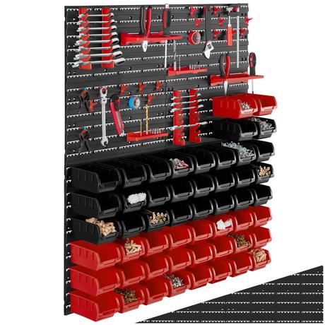 Tectake Contenitore portaminuteria  88 pezzi, con 4 pannelli da parete  