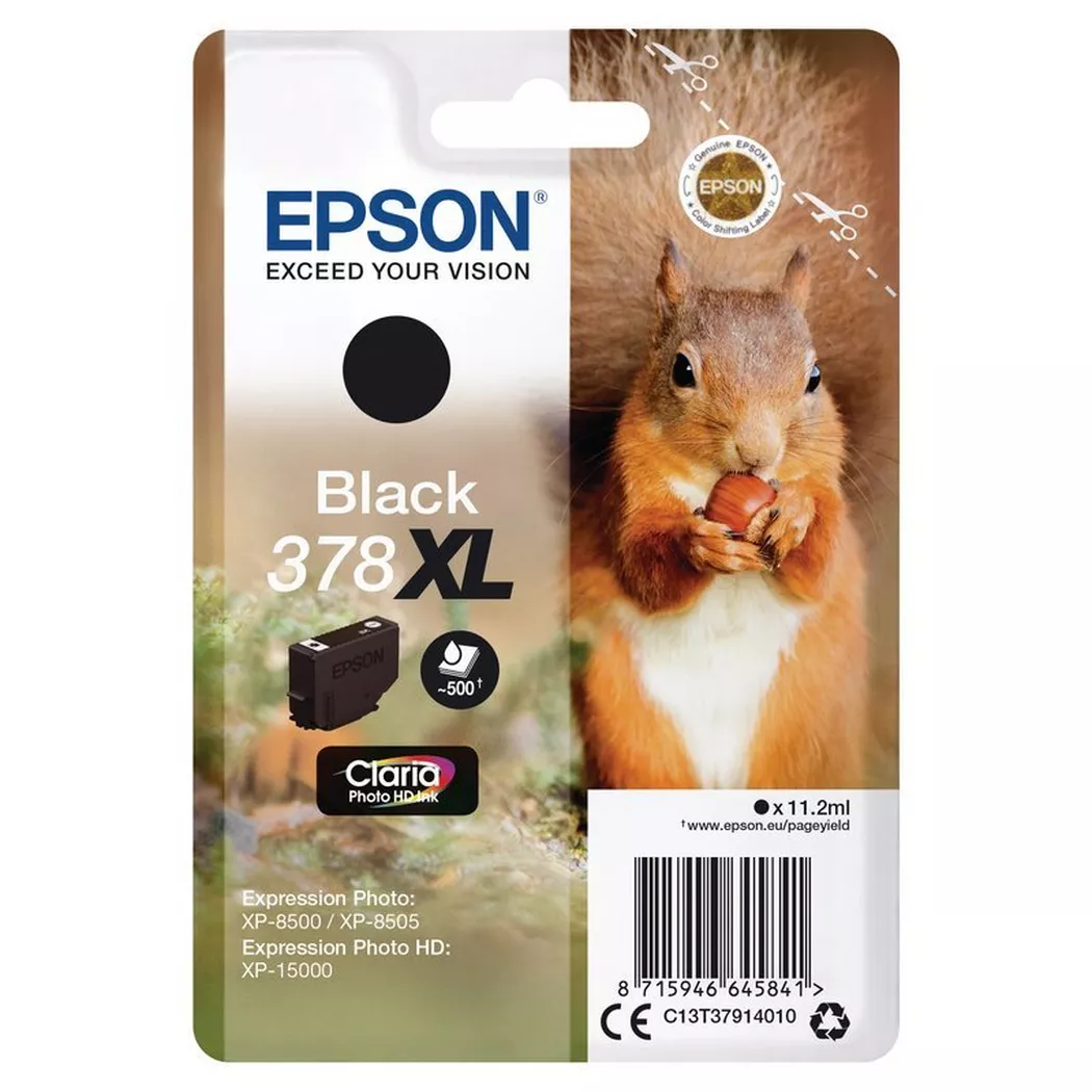 Epson – Tintenpatrone 378XL schwarz T379140 XP-8500/8505/15000 500 Seiten, One Size