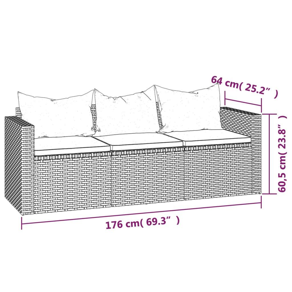 VidaXL set divani da giardino Polirattan  