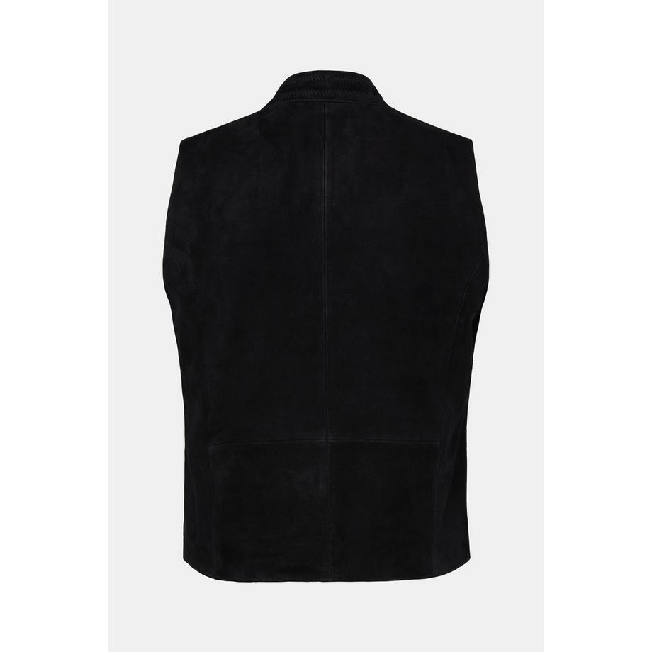 JP1880 Gilet Tradizionale in Pelle Scamosciata di Capra Collo Alto  