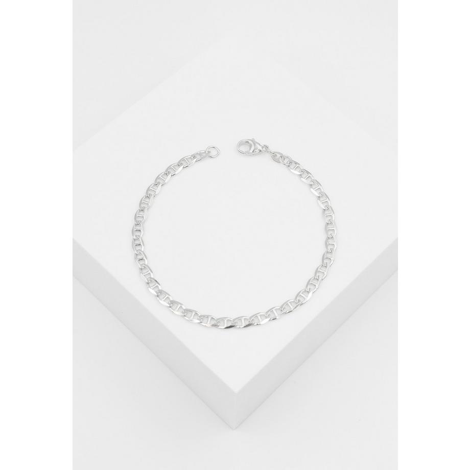 MUAU Schmuck  Bracelet bà¢ton blindé en or blanc 750, 3,9mm, 19cm 