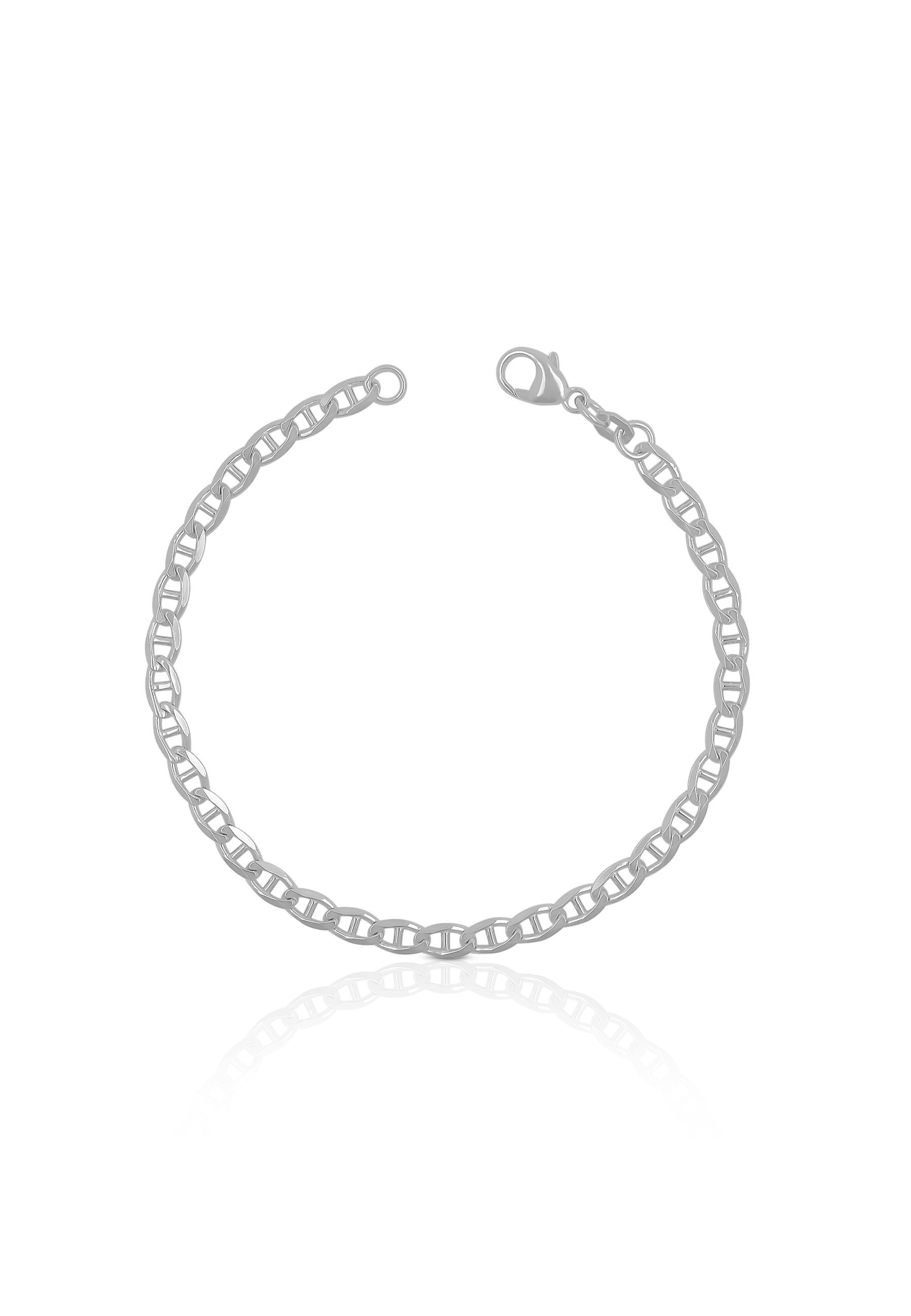 MUAU Schmuck  Bracelet Stäblipanzer Weissgold 750, 3.9mm, 19cm 