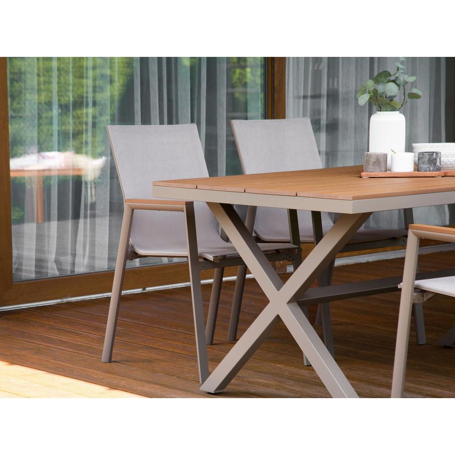 Beliani Tavolo da pranzo da giardino en Legno plastico Industriale TIANO  