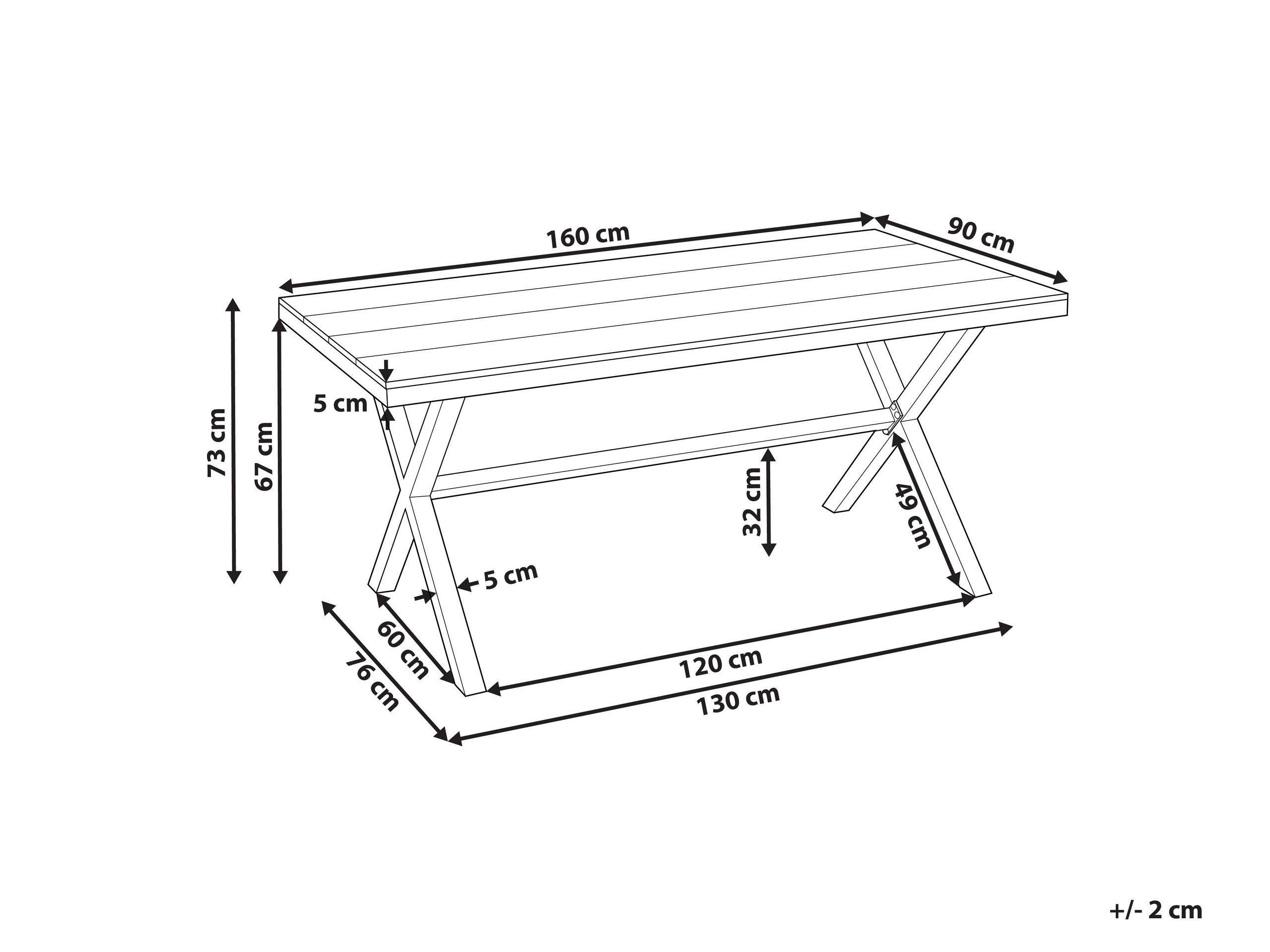 Beliani Gartentisch aus Aluminium Industriell TIANO  