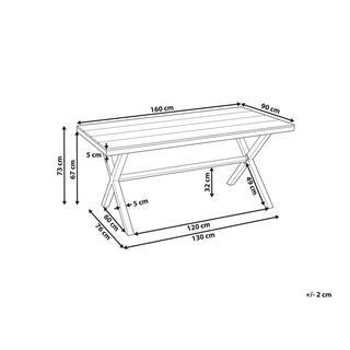 Beliani Gartentisch aus Aluminium Industriell TIANO  