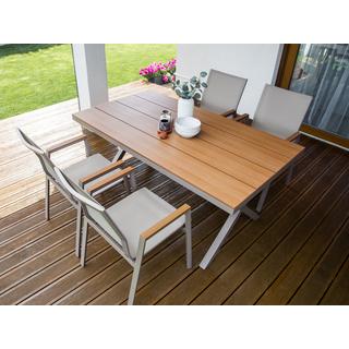 Beliani Tavolo da pranzo da giardino en Legno plastico Industriale TIANO  