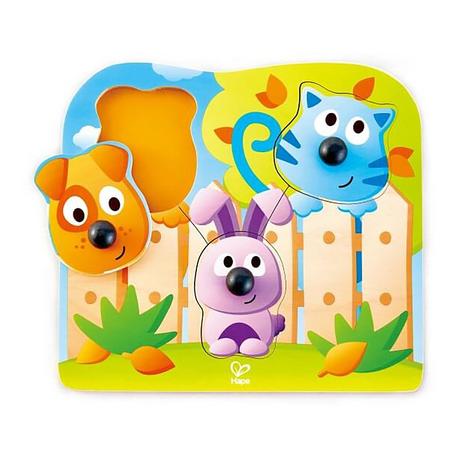 Hape  Puzzle Knopfpuzzle Haustiere (4Teile) 