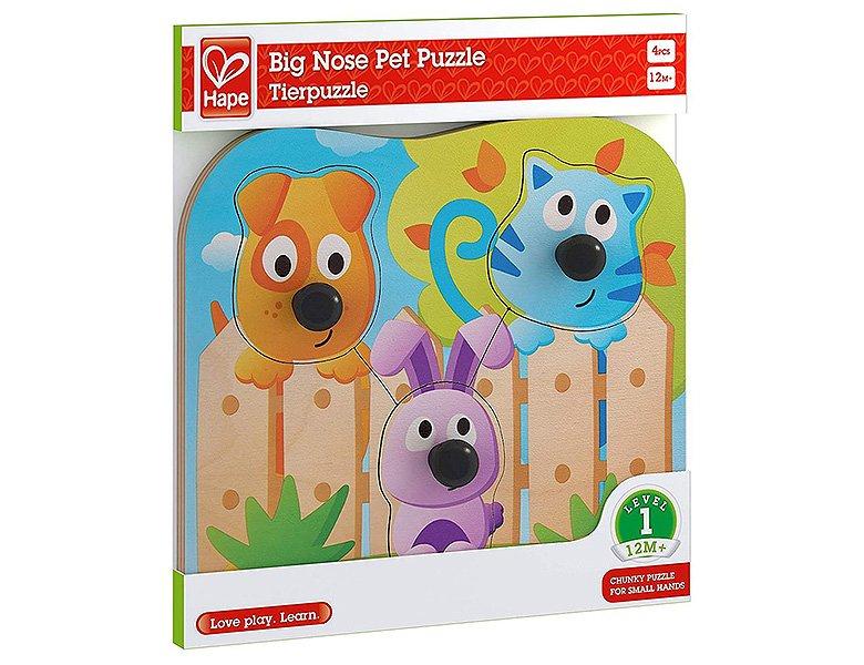Hape  Puzzle Knopfpuzzle Haustiere (4Teile) 