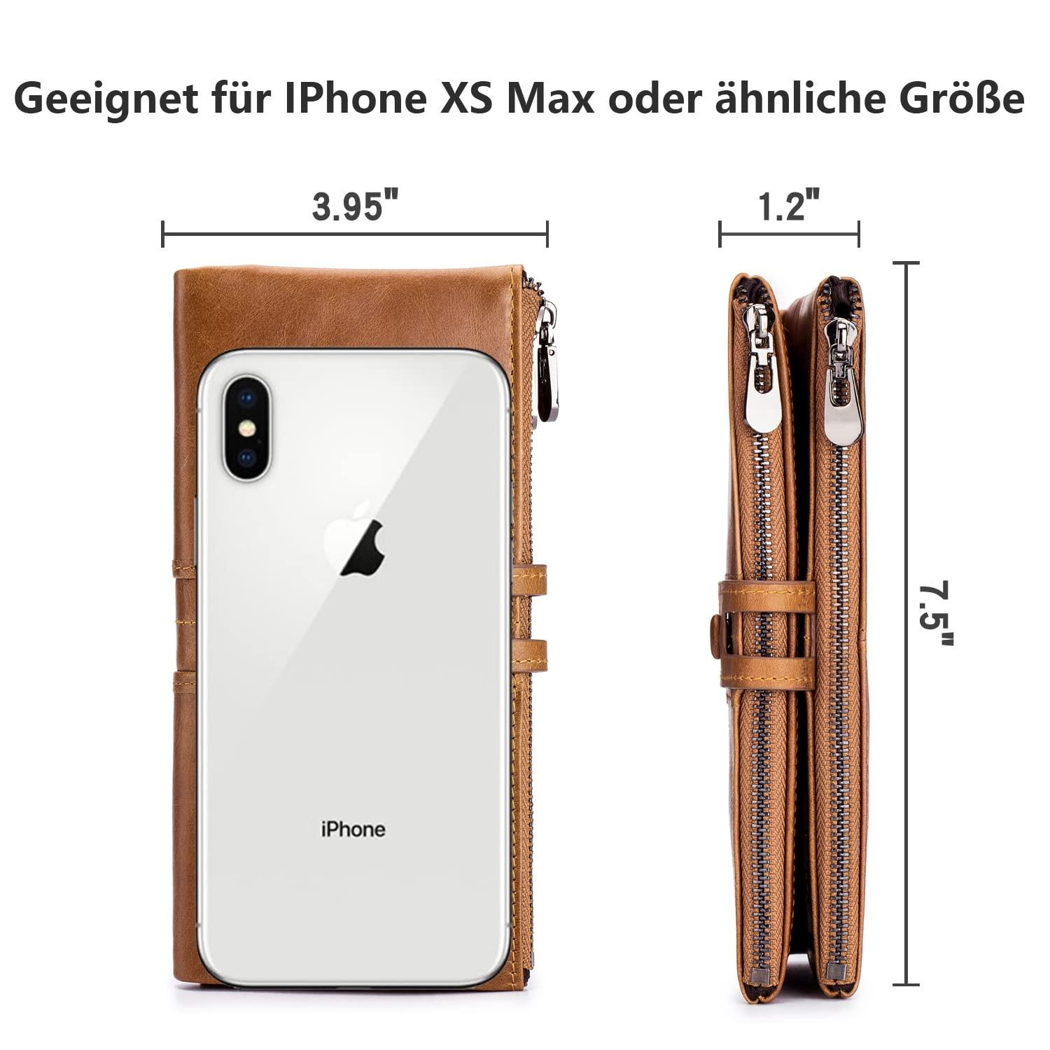 Only-bags.store Grande Portafoglio Vintage in Pelle con Protezione RFID  