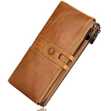 Grand portefeuille vintage en cuir avec protection RFID - portefeuille avec 13 fentes pour cartes avec compartiment pour téléphone portable