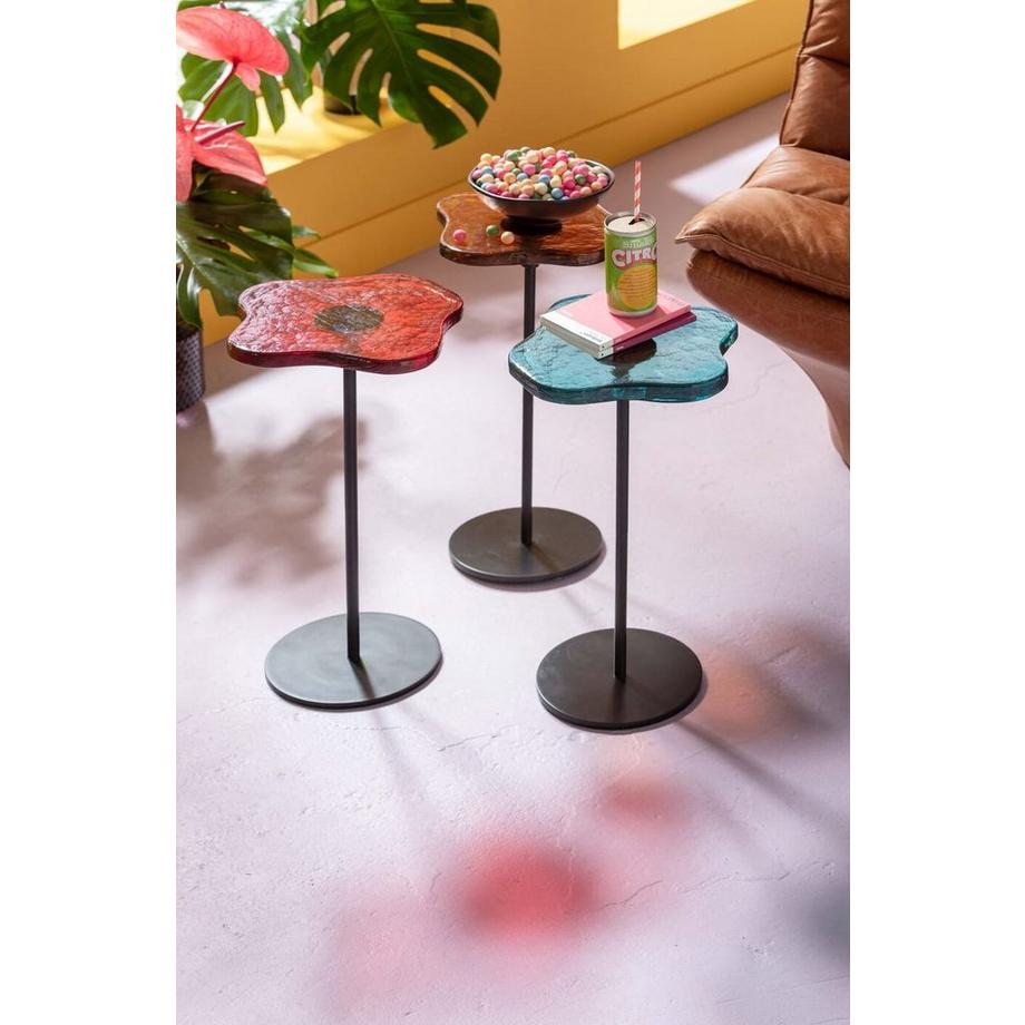 KARE Design Table d&#039;appoint Lava orange ronde 30  