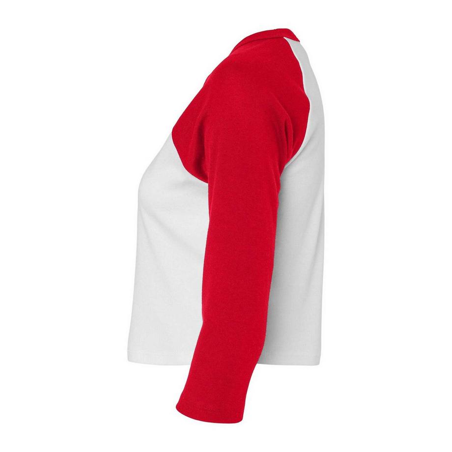 Bella + Canvas T-Shirt Maniche Raglan con Texture Micro-Rigata  