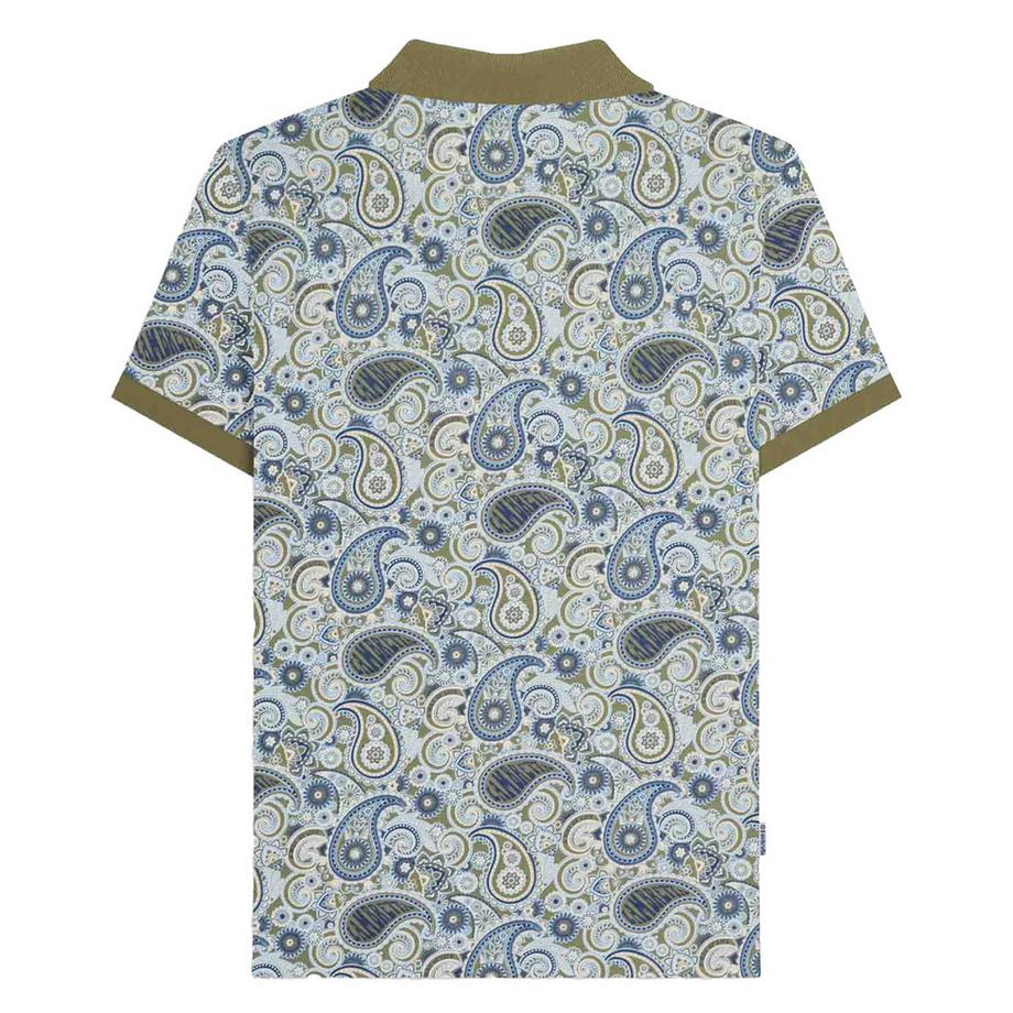 Lambretta Polo Imprimé Paisley avec Logo Brodé  