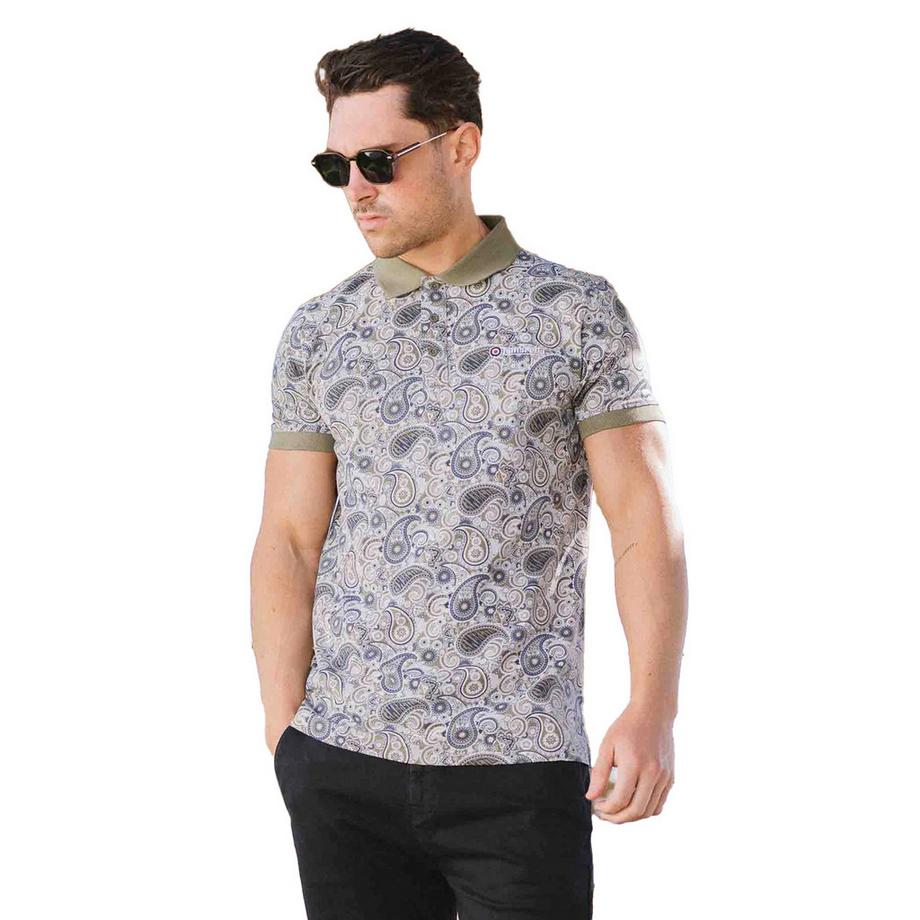 Lambretta Polo Imprimé Paisley avec Logo Brodé  