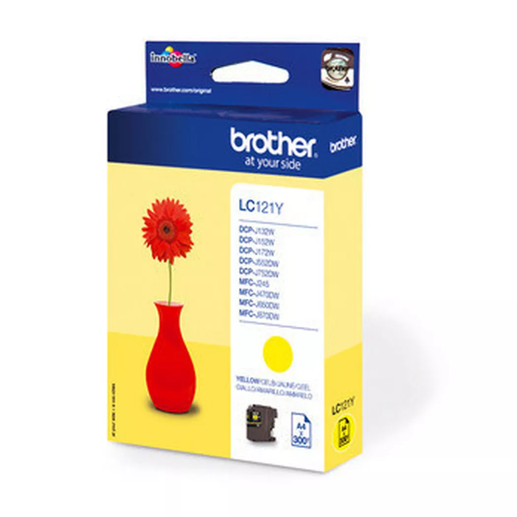 Brother – Tintenpatrone yellow LC-121Y DCP-J132 300 Seiten, One Size