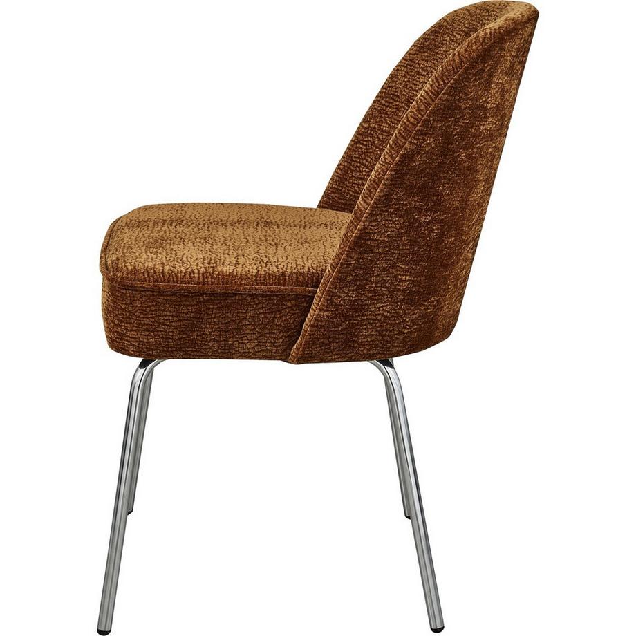 mutoni Chaise de salle à manger Vogue 3D-Chenille brun moyen  