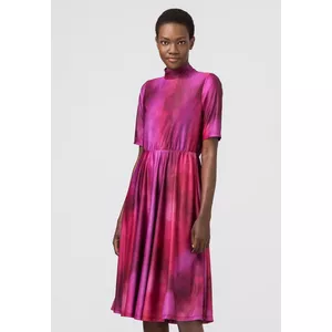 Wadenlanges Jerseykleid mit Batikprint und Rücken-Cut-out