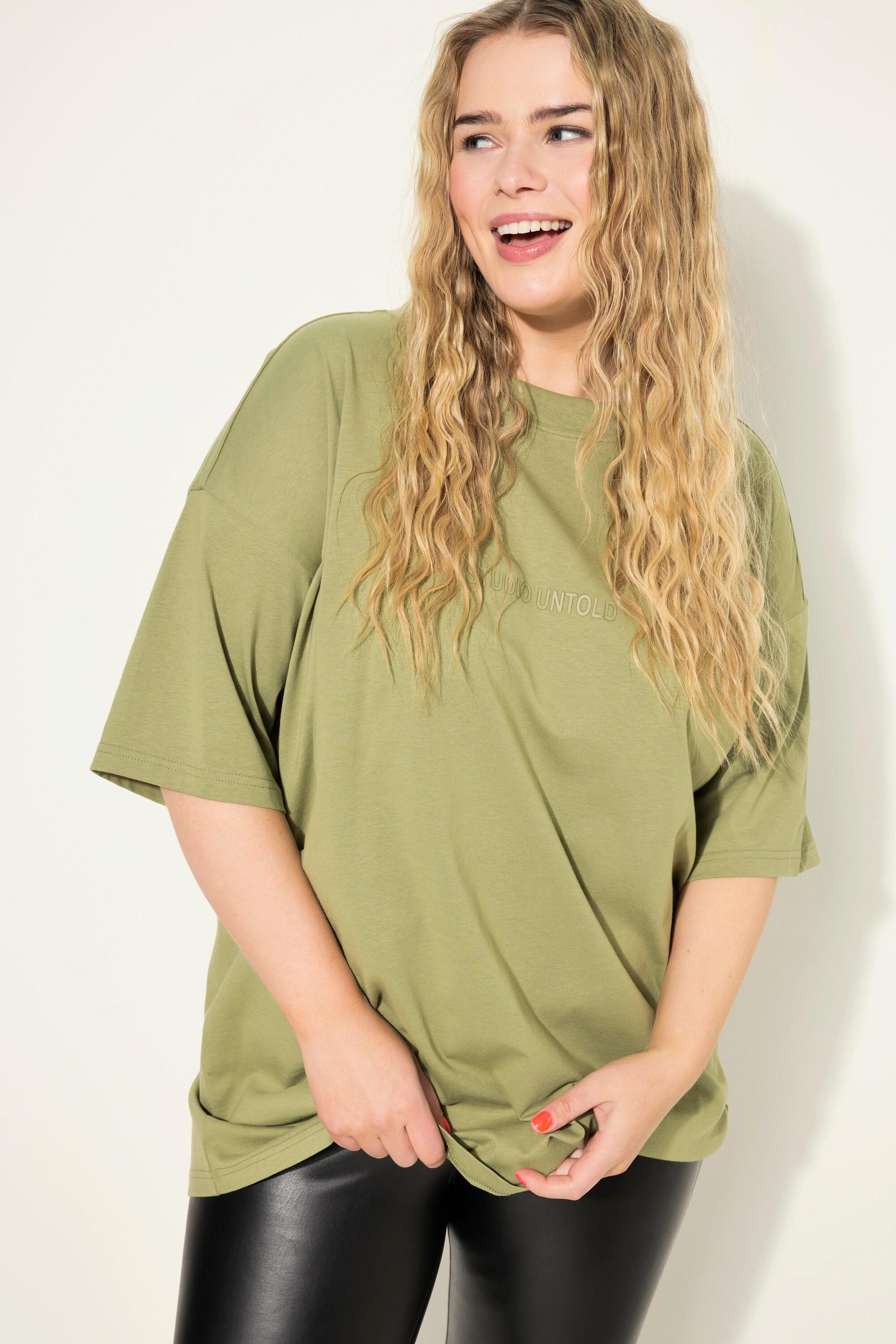 Studio Untold  T-shirt, oversized, col rond, manches mi-hauteur 