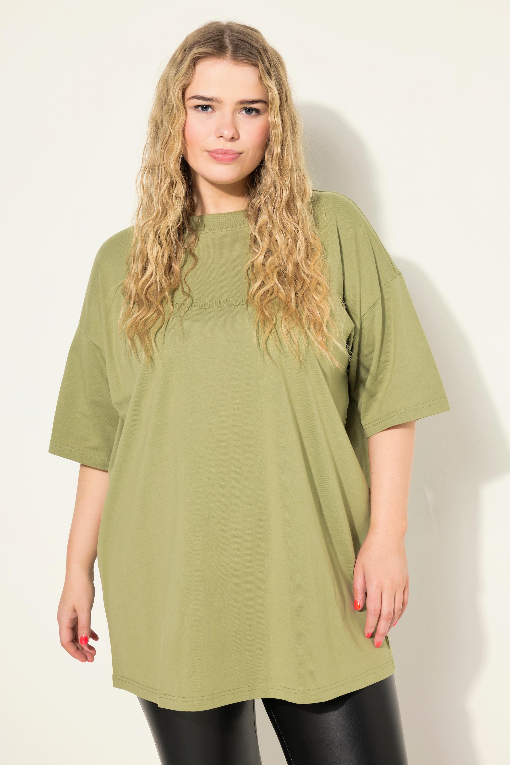 Studio Untold  T-shirt, oversized, col rond, manches mi-hauteur 