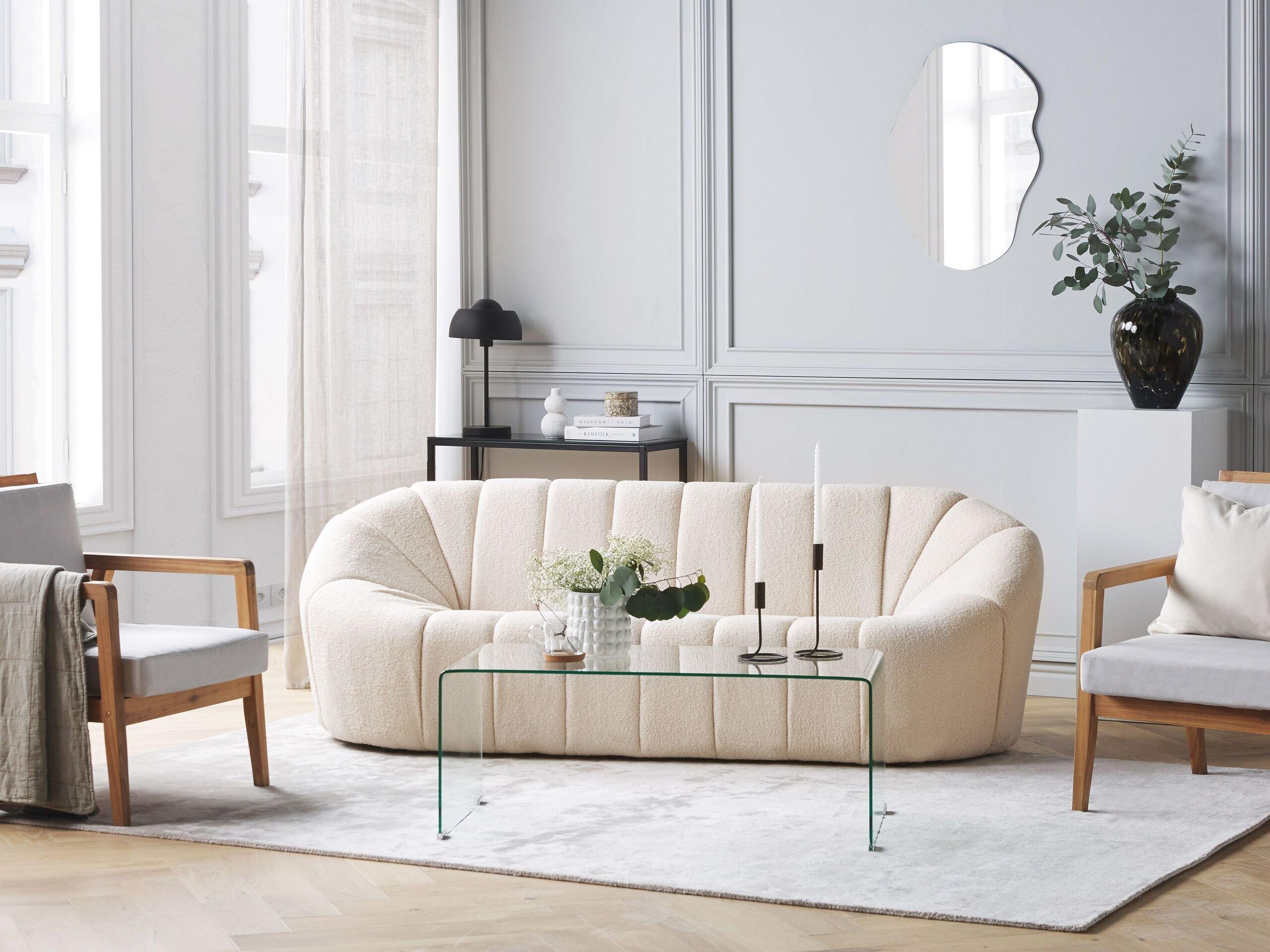 Beliani 3 Sitzer Sofa aus Bouclé Modern LOMMA  