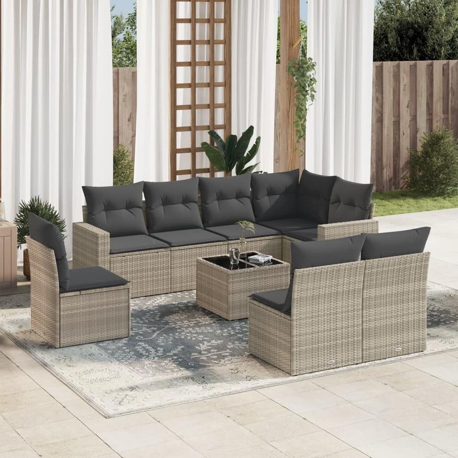 VidaXL set divano da giardino Polirattan  