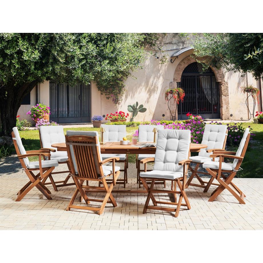 Beliani Set di 8 cuscini schienale/seduta en Poliestere Moderno MAUI PREMIUM  